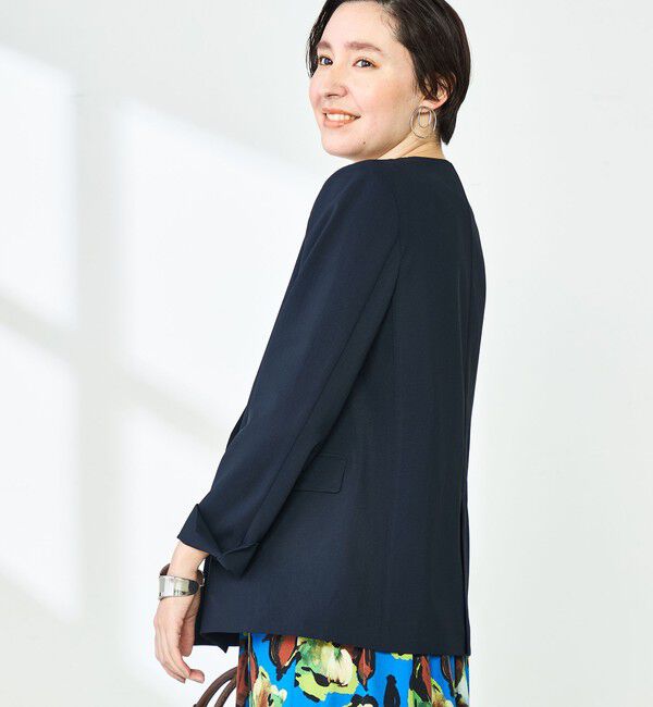 NOLLEY'S「《セットアップ対応》ウォッシャブルドライトロピカルノーカラーダブルジャケット」|ノーカラージャケット|