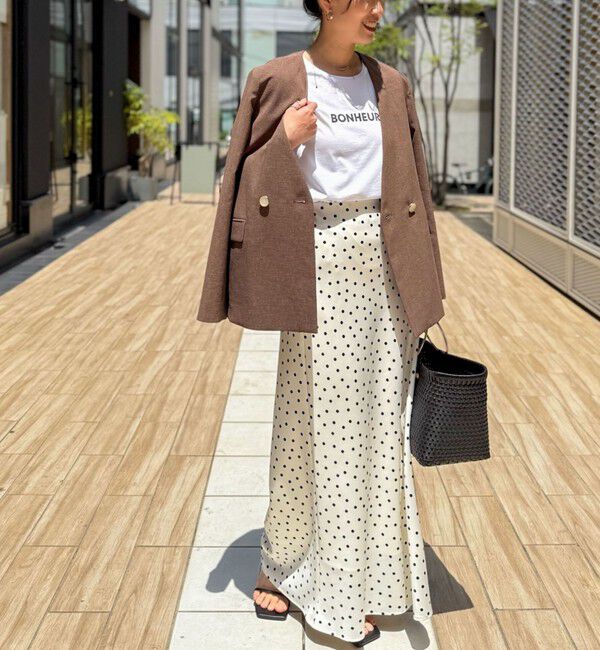 NOLLEY'S「《セットアップ対応》ウォッシャブルドライトロピカルノーカラーダブルジャケット」|ノーカラージャケット|