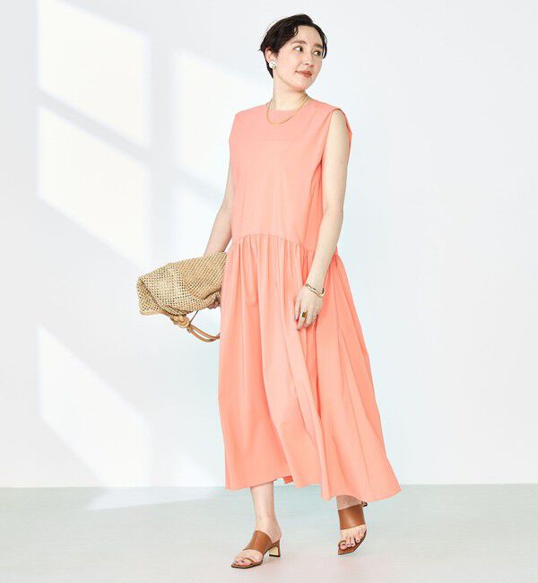 NOLLEY'S「撥水ストレッチタフタギャザーワンピース」|ワンピース|