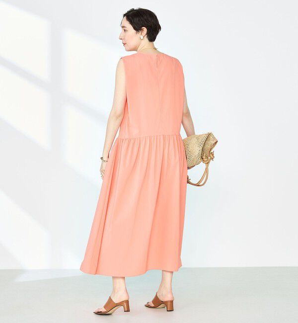 NOLLEY'S「撥水ストレッチタフタギャザーワンピース」|ワンピース|