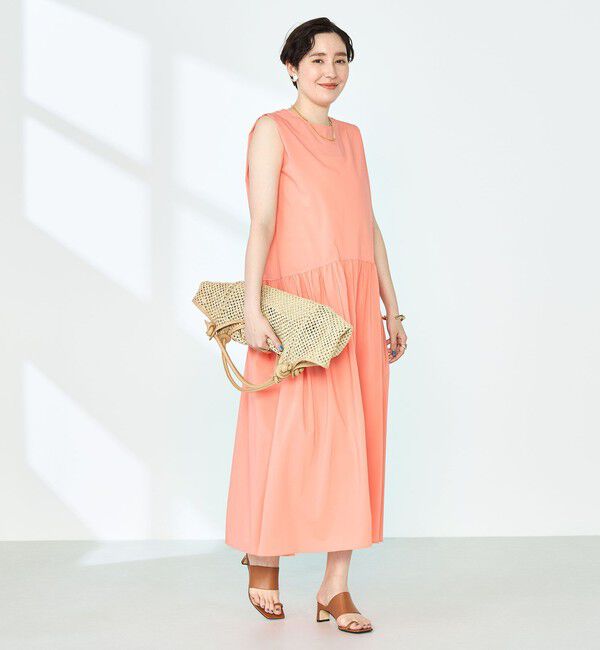 NOLLEY'S「撥水ストレッチタフタギャザーワンピース」|ワンピース|