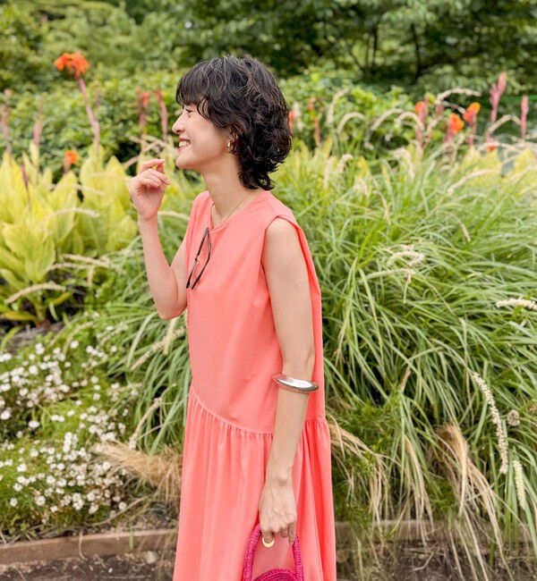 NOLLEY'S「撥水ストレッチタフタギャザーワンピース」|ワンピース|