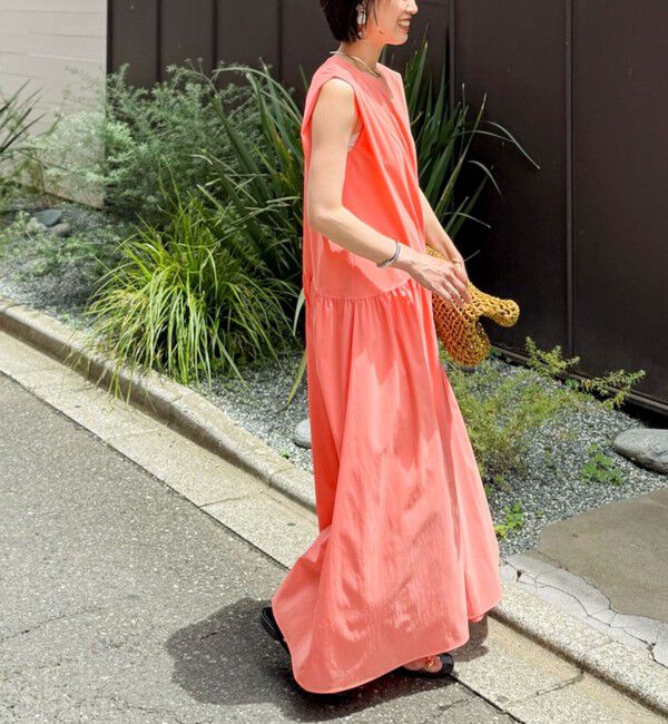 NOLLEY'S「撥水ストレッチタフタギャザーワンピース」|ワンピース|