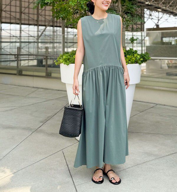 NOLLEY'S「撥水ストレッチタフタギャザーワンピース」|ワンピース|