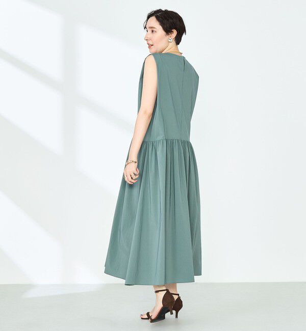 NOLLEY'S「撥水ストレッチタフタギャザーワンピース」|ワンピース|