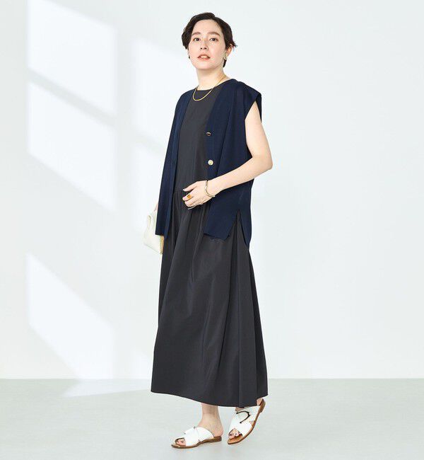 NOLLEY'S「撥水ストレッチタフタギャザーワンピース」|ワンピース|