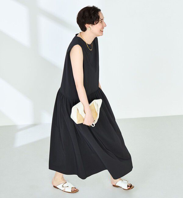 NOLLEY'S「撥水ストレッチタフタギャザーワンピース」|ワンピース|