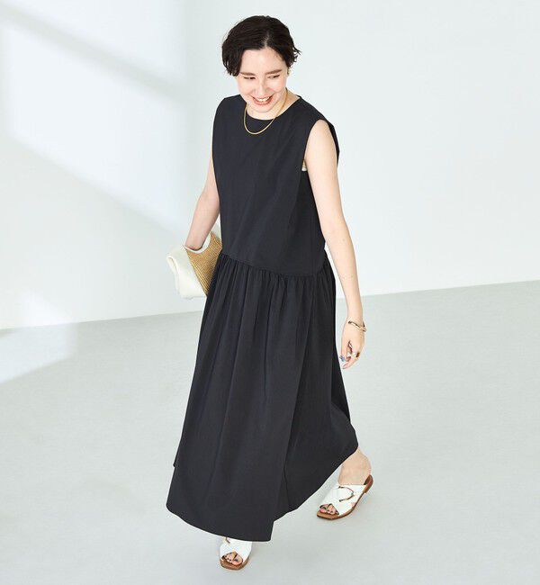 NOLLEY'S「撥水ストレッチタフタギャザーワンピース」|ワンピース|