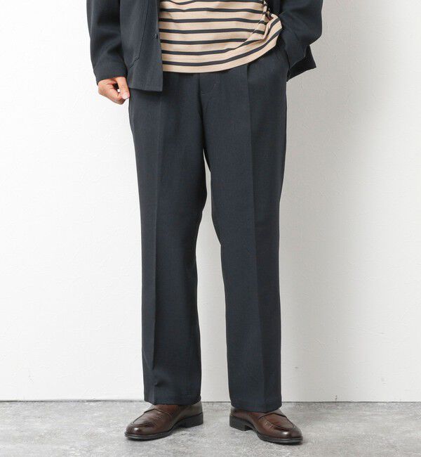 NOLLEY'S goodman「《セットアップ対応》LANATEC ウーステッドサージ ストレッチイージーパンツ」|チノ|ダークネイビー