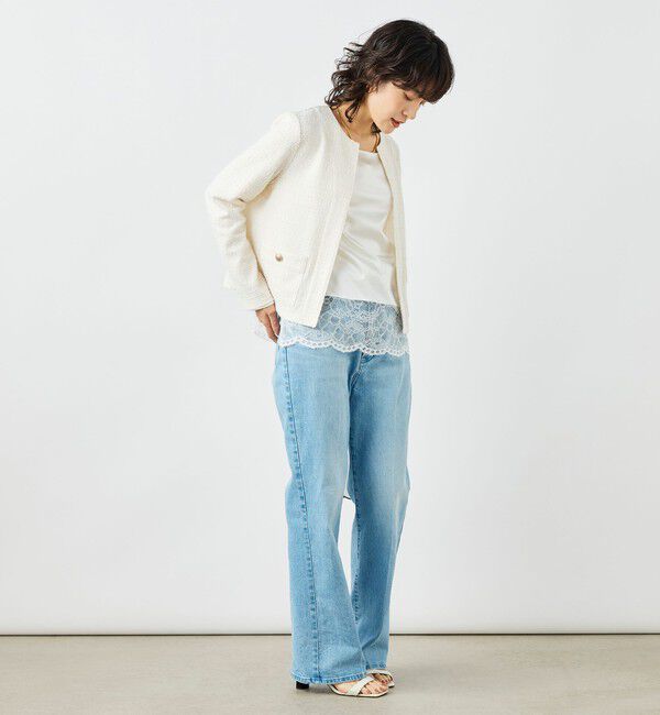 NOLLEY'S「ウォッシャブルツィーディージャージジャケット」|ノーカラージャケット|