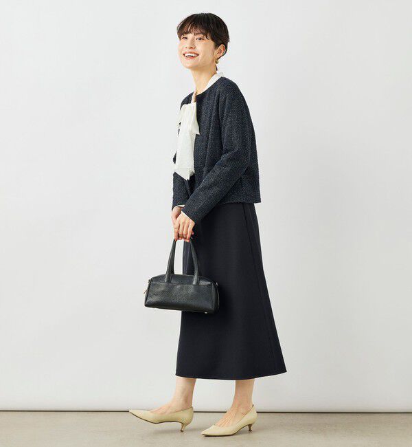 NOLLEY'S「ウォッシャブルツィーディージャージジャケット」|ノーカラージャケット|