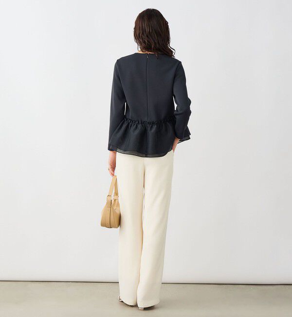 NOLLEY'S sophi「《セットアップ対応》ウォッシャブルダンボール&times;オーガンジーペプラムプルオーバー」|Tシャツ・カットソー|