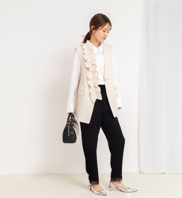 NOLLEY'S「《セットアップ対応》ウォッシャブルジョーゼットフリル付きマルチWAYジレ」|ベスト・ジレ|