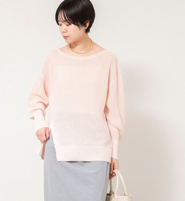 NOLLEY'S sophi「《手洗い可能》片畦前スリットプルオーバー」|ニット・セーター|