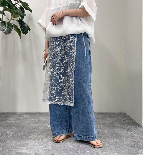 fredy emue「キラキラレイヤードラップスカート」|スカート|シルバー