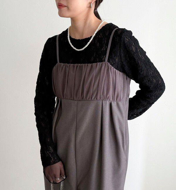 fredy emue「チュールレイヤードレースロンTシャツ」|Tシャツ・カットソー|