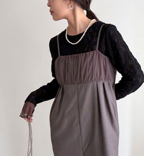 fredy emue「チュールレイヤードレースロンTシャツ」|Tシャツ・カットソー|