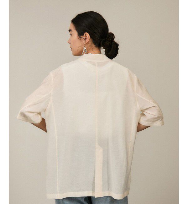 SALON adam et rope'「【WEB限定】シアーハーフスリーブジャケット［洗える・冷房対策］」|テーラードジャケット|