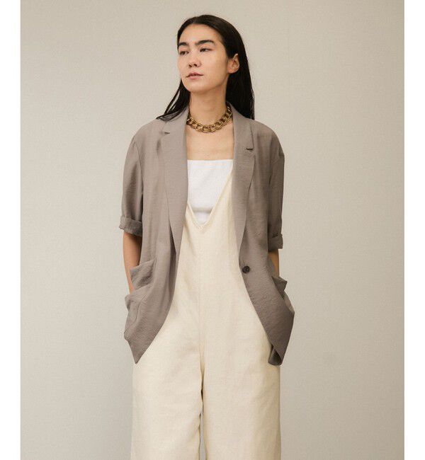 SALON adam et rope'「【WEB限定】シアーハーフスリーブジャケット［洗える・冷房対策］」|テーラードジャケット|