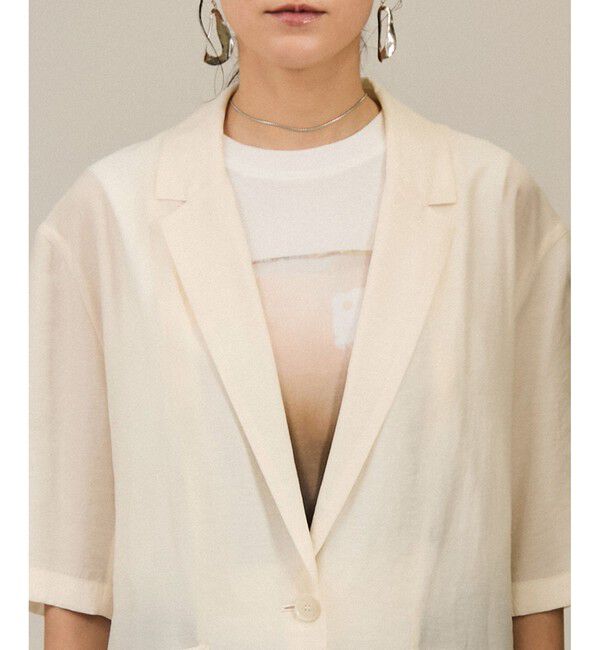 SALON adam et rope'「【WEB限定】シアーハーフスリーブジャケット［洗える・冷房対策］」|テーラードジャケット|