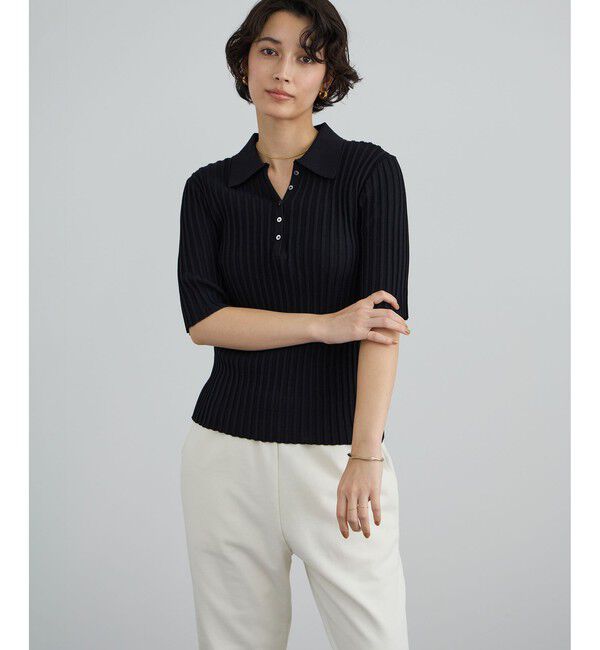 SALON adam et rope'「ワイドリブスキッパーポロシャツ」|ポロシャツ|