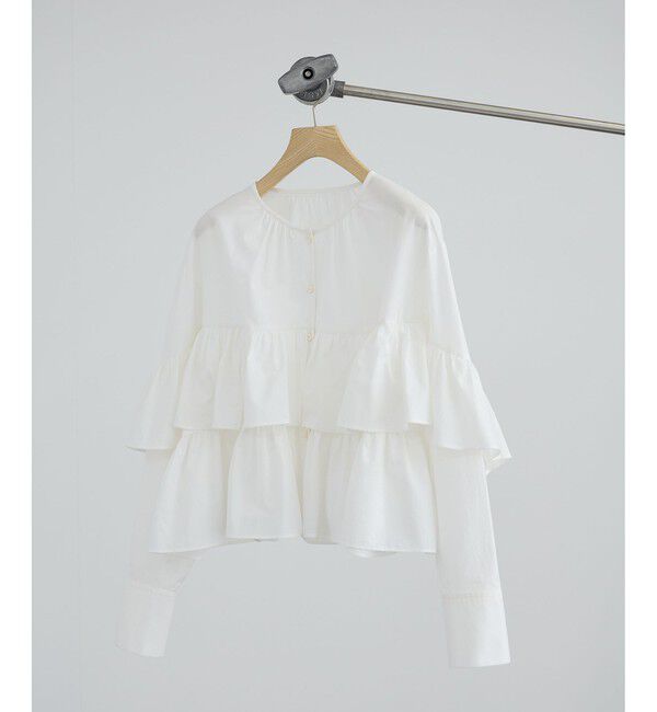 SALON adam et rope'「【WEB限定】フリルギャザーブラウス」|シャツ・ブラウス|ホワイト(10)