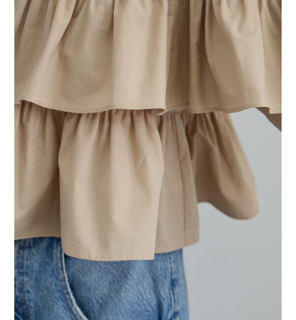 SALON adam et rope'「【WEB限定】フリルギャザーブラウス」|シャツ・ブラウス|