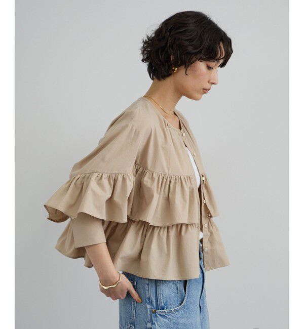 SALON adam et rope'「【WEB限定】フリルギャザーブラウス」|シャツ・ブラウス|