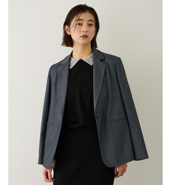 ROPE「ビジューレース襟ニットプルオーバー/イージーケア」|ニット・セーター|