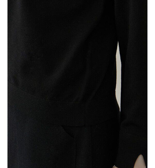 ROPE「ビジューレース襟ニットプルオーバー/イージーケア」|ニット・セーター|