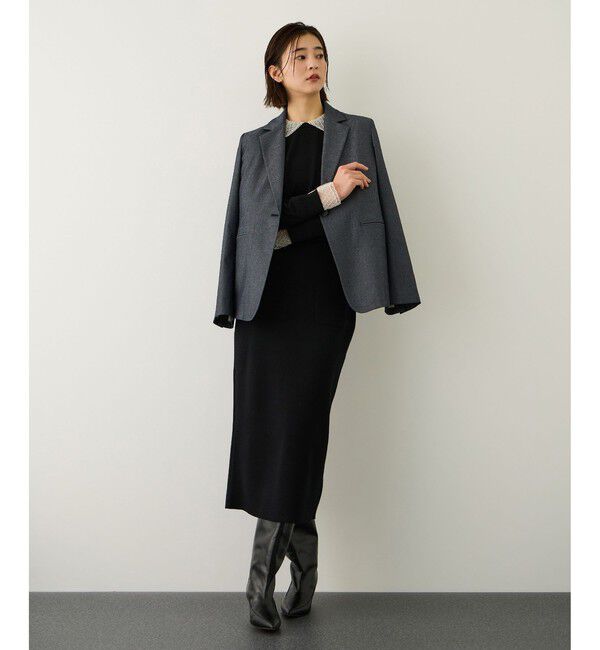 ROPE「ビジューレース襟ニットプルオーバー/イージーケア」|ニット・セーター|