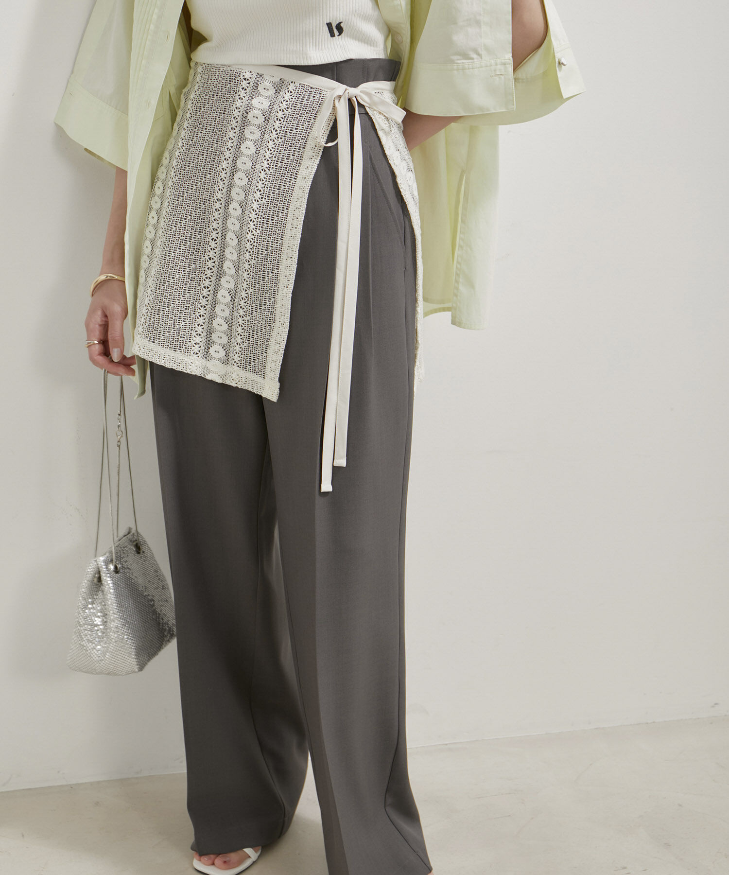 VIS「アソートレースレイヤードスカート」|スカート|