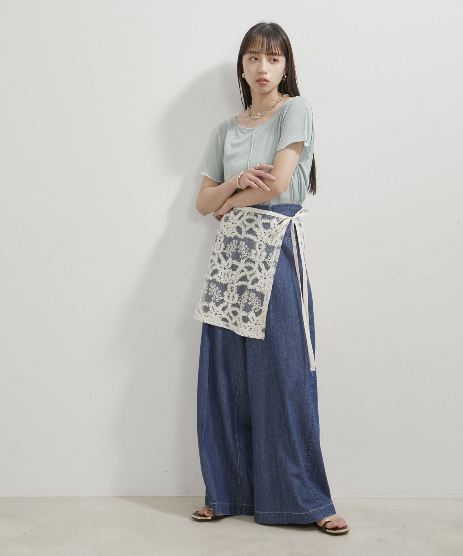 VIS「アソートレースレイヤードスカート」|スカート|