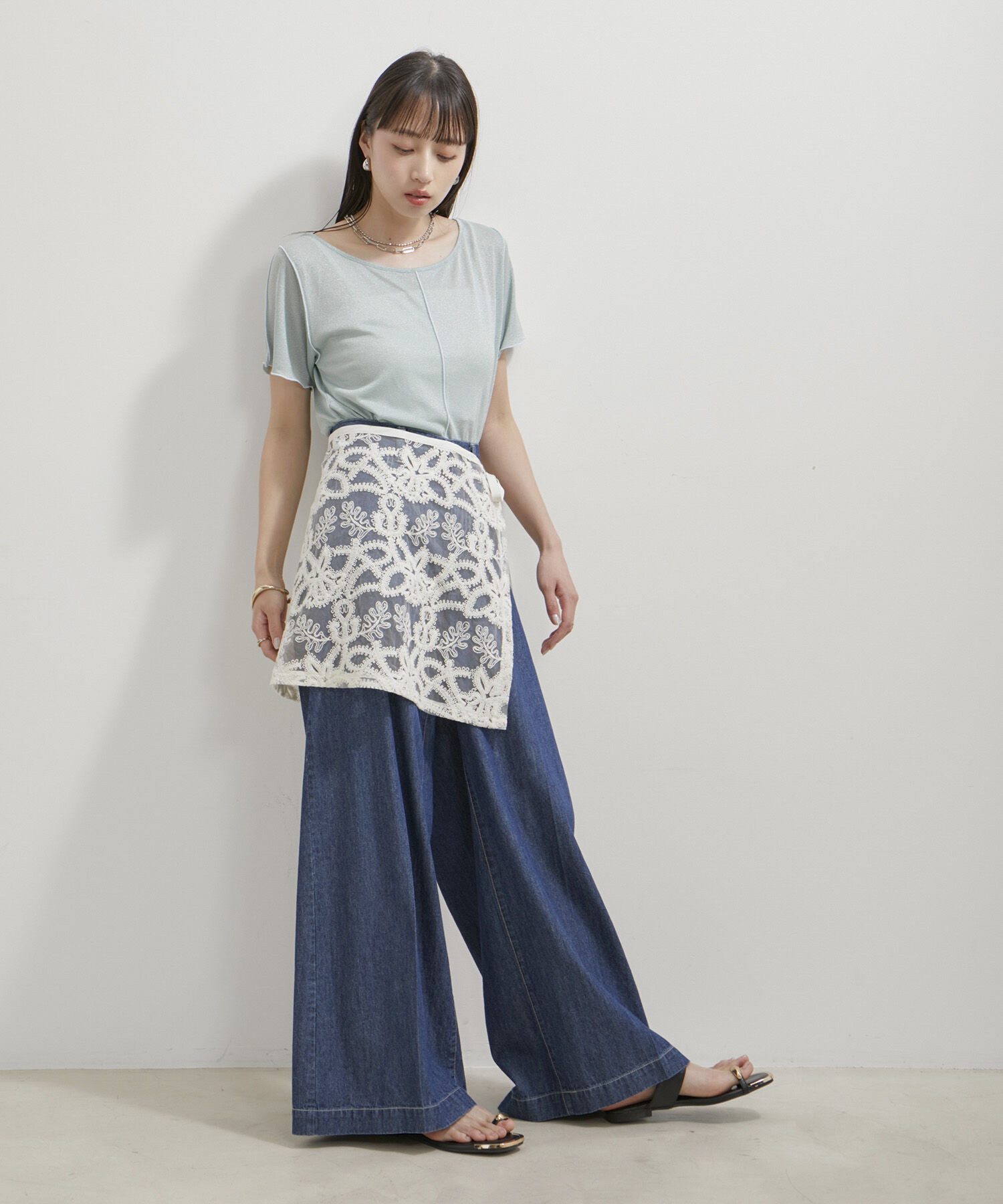 VIS「アソートレースレイヤードスカート」|スカート|