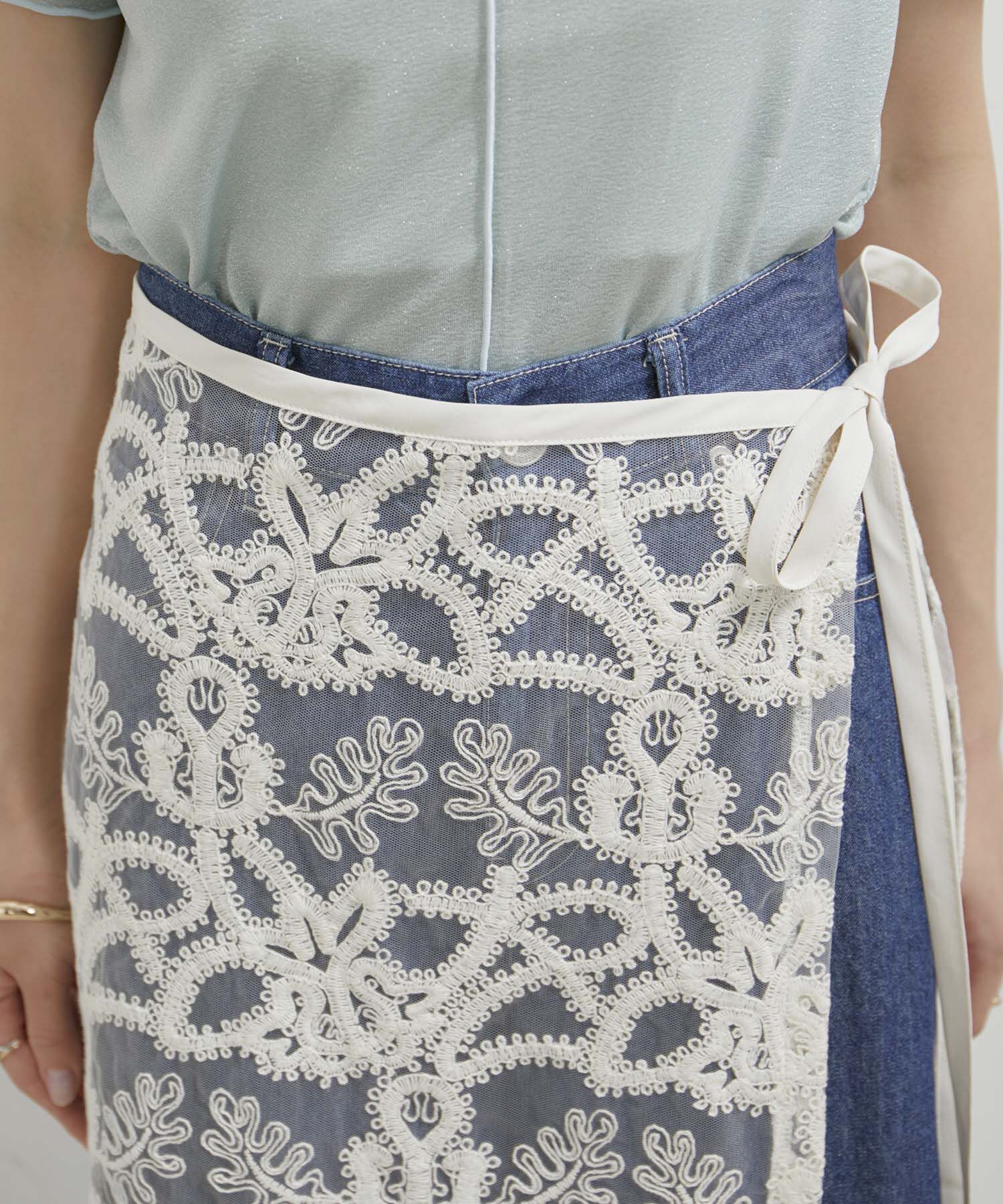 VIS「アソートレースレイヤードスカート」|スカート|