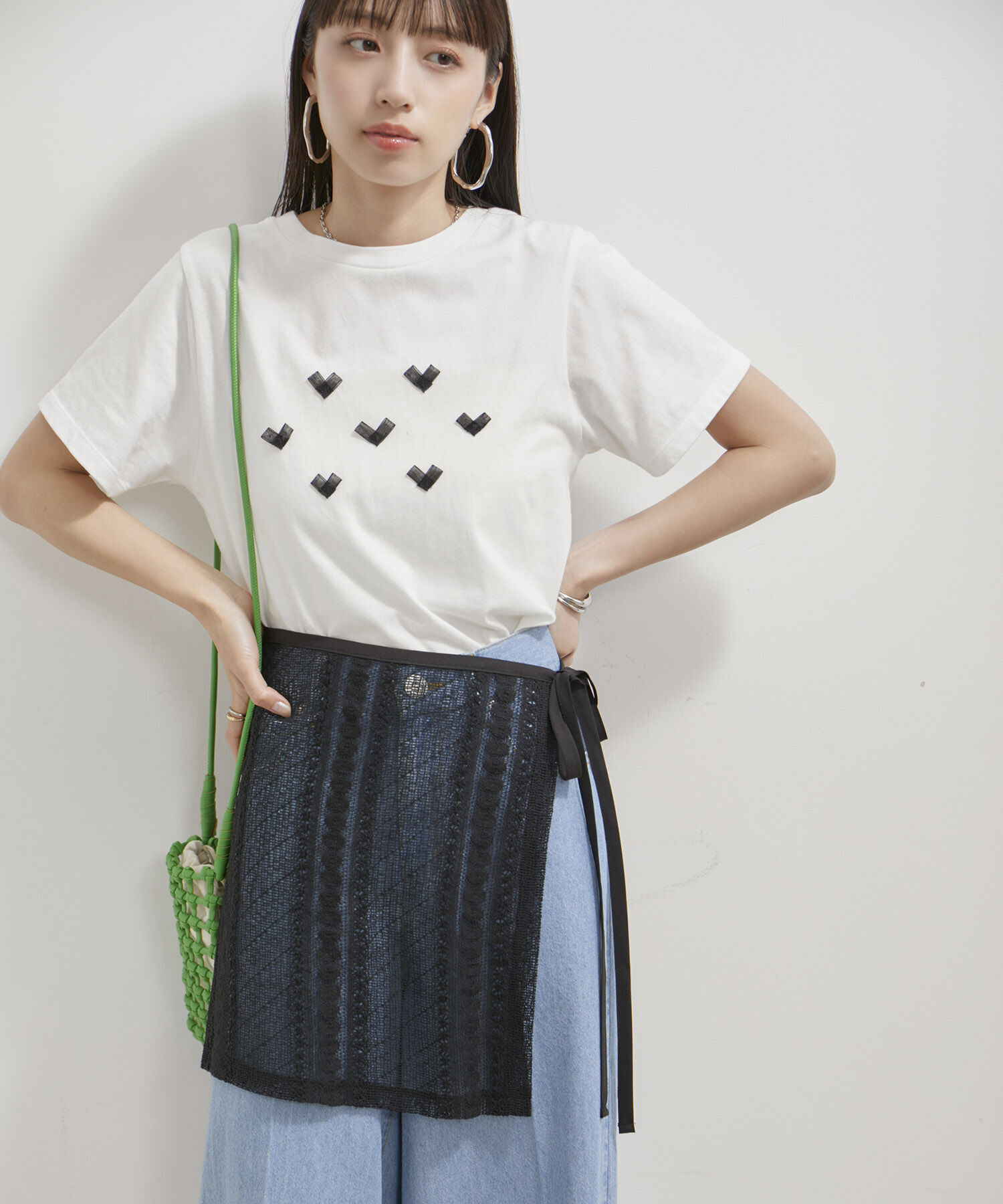 VIS「アソートレースレイヤードスカート」|スカート|