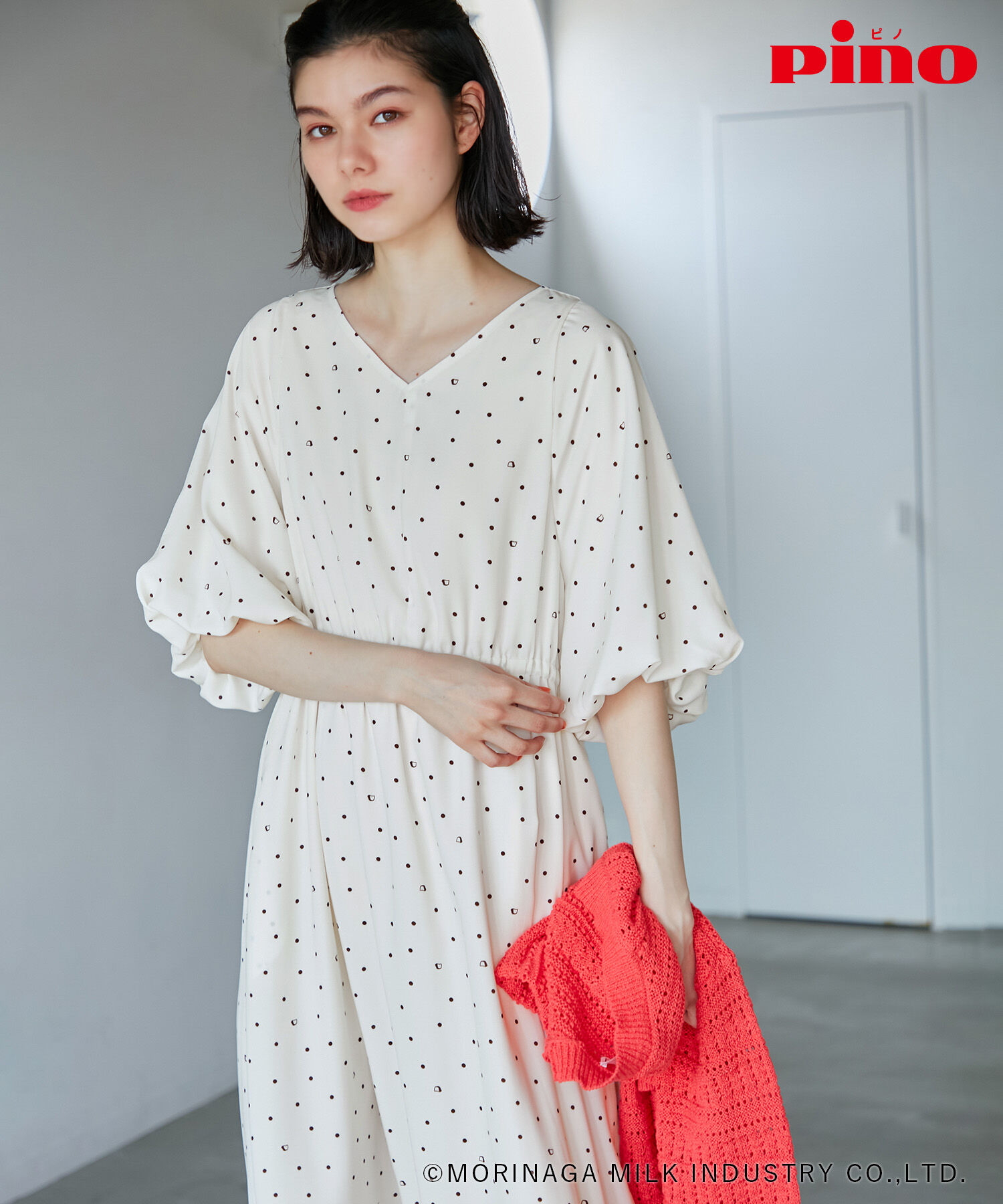 Rope&rsquo;Picnic「【Pino meets ROPE' PICNIC】Pinoドット柄ワンピース」|ワンピース|ホワイト系(11)