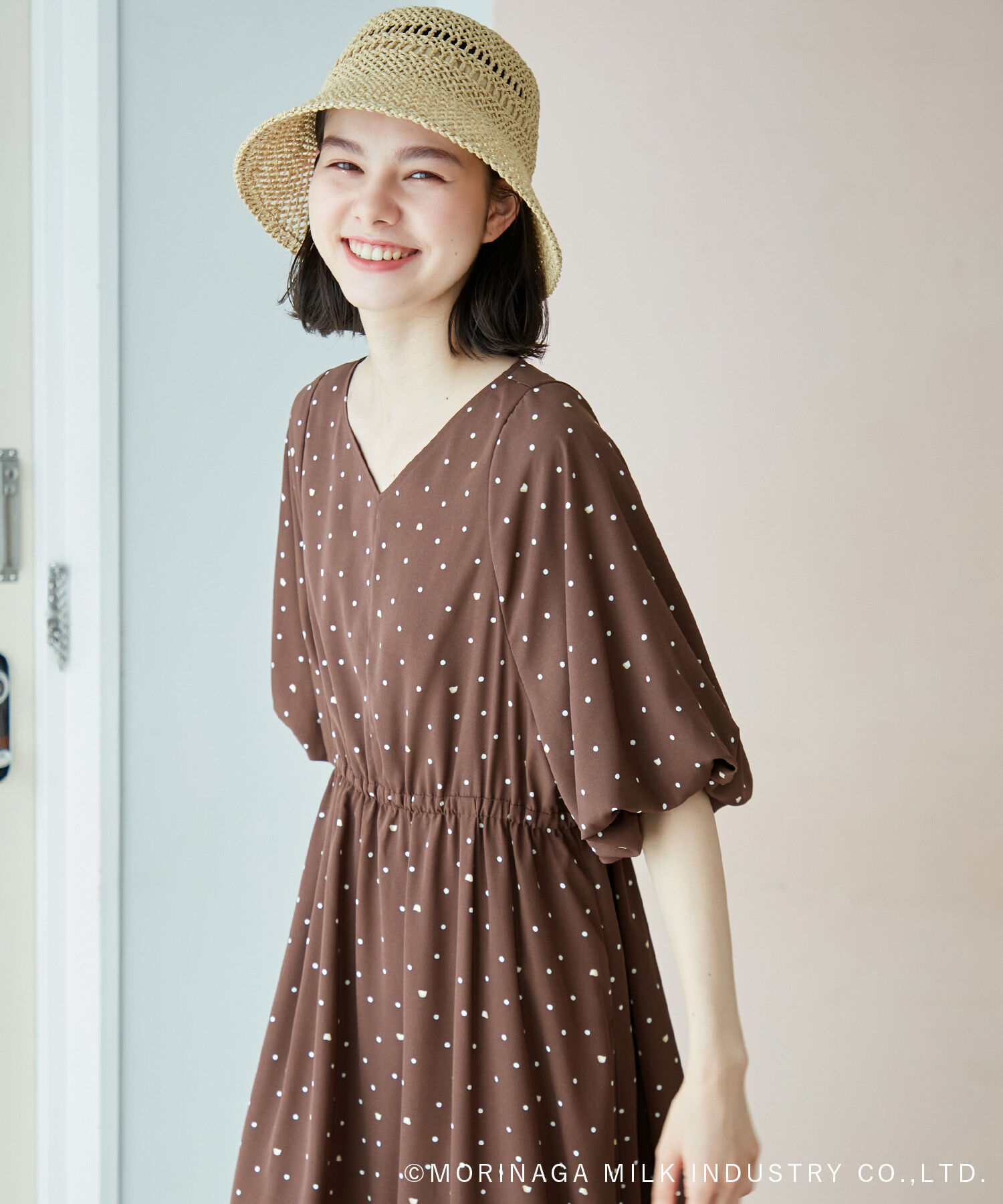 Rope&rsquo;Picnic「【Pino meets ROPE' PICNIC】Pinoドット柄ワンピース」|ワンピース|