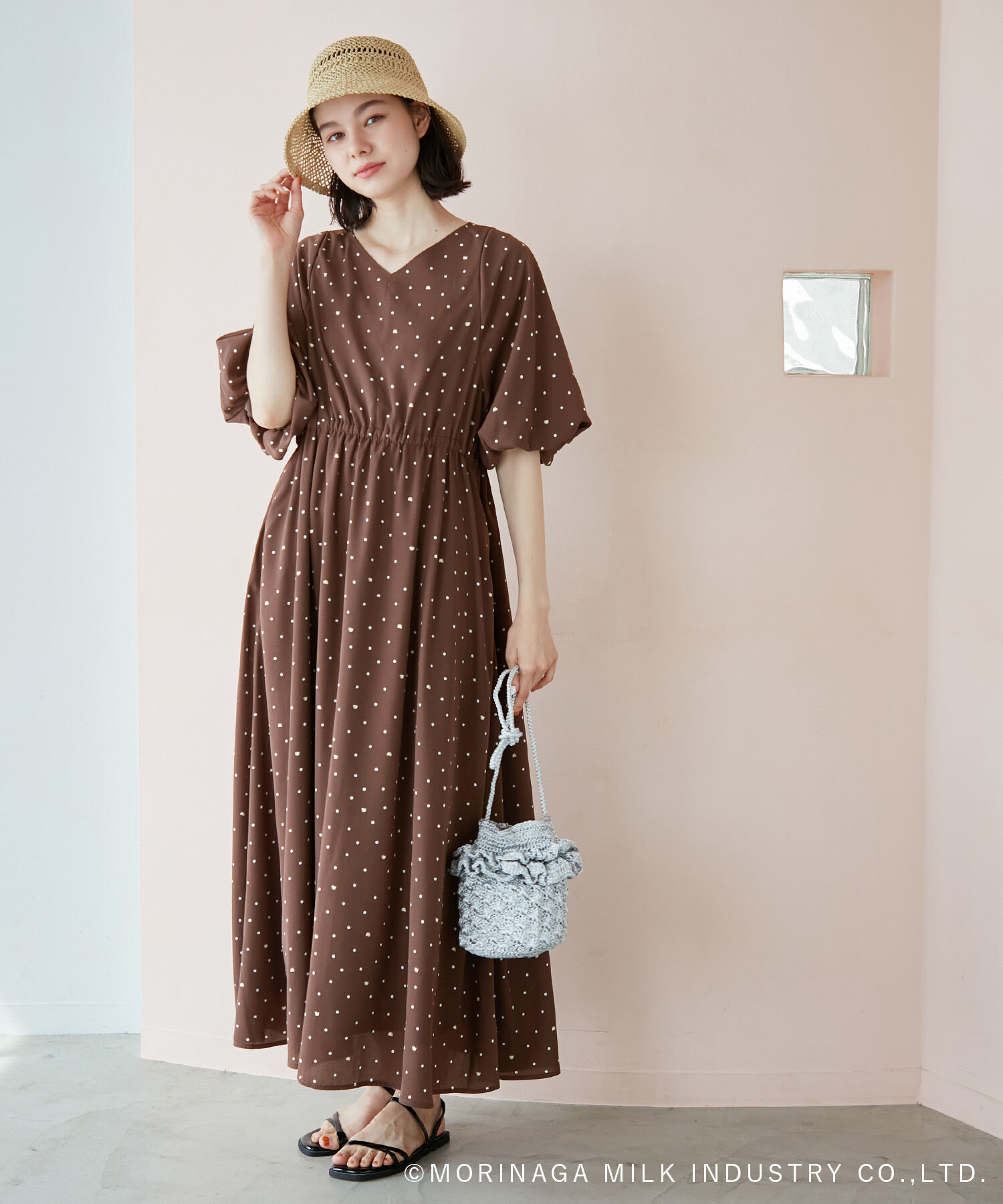 Rope&rsquo;Picnic「【Pino meets ROPE' PICNIC】Pinoドット柄ワンピース」|ワンピース|