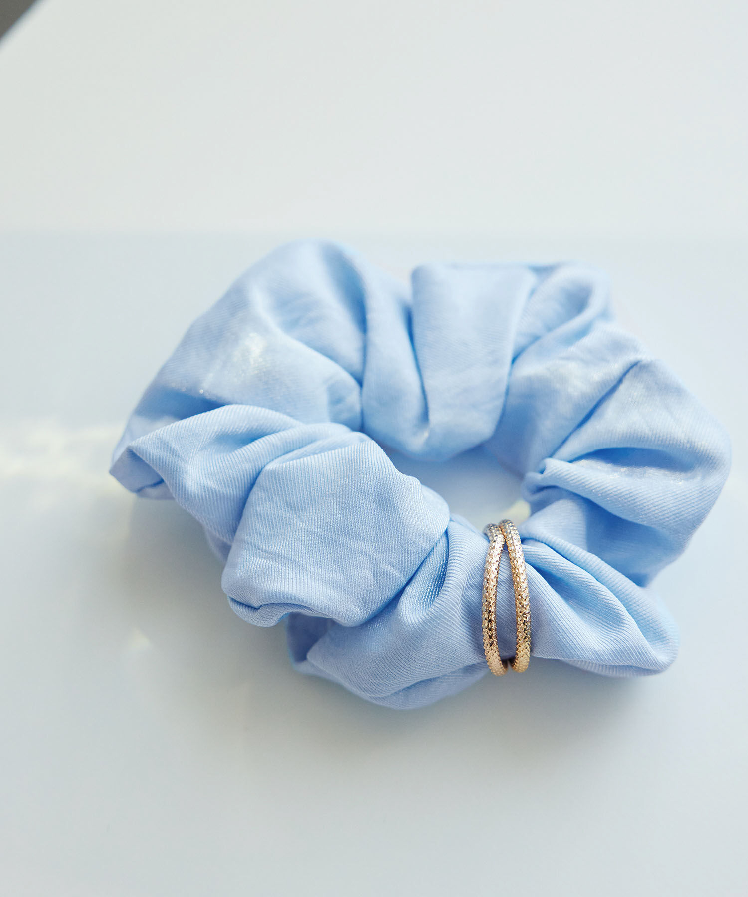 ROPE PICNIC PASSAGE「シャイニーカラーツイルシュシュ」|ヘアゴム・シュシュ|ブルー(44)