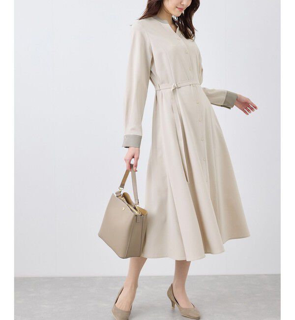 Rope&rsquo;Picnic「【3サイズ展開】配色アソートシャツワンピース」|ワンピース|ベージュ