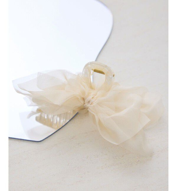 ROPE PICNIC PASSAGE「シフォンリボンバンスクリップ」|ヘアバンド|生成メイン