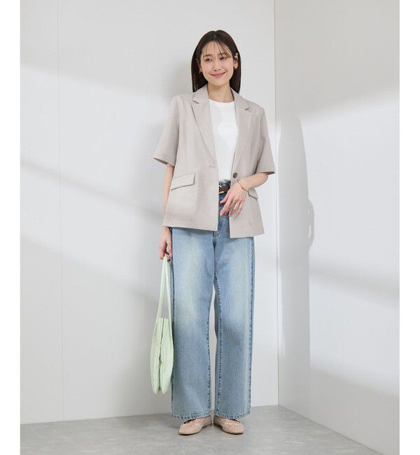 Rope&rsquo;Picnic「【接触冷感・吸水速乾・防シワ】エフォートレスリラックスハーフスリーブジャケット」|テーラードジャケット|