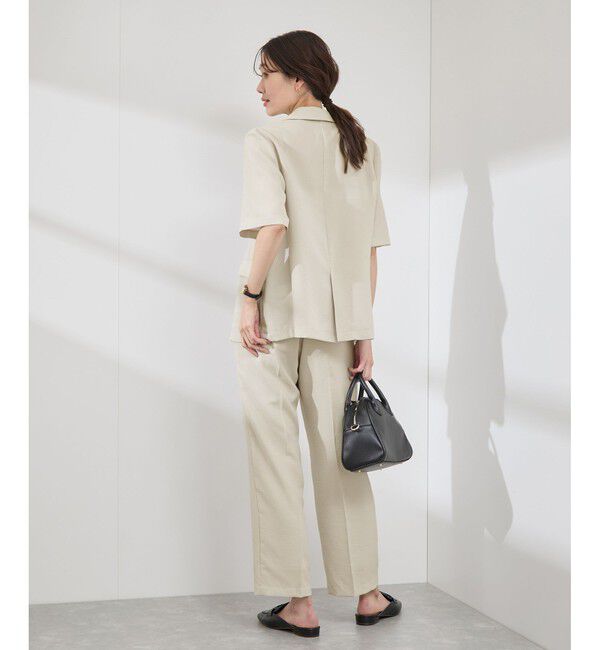 Rope&rsquo;Picnic「【接触冷感・吸水速乾・防シワ】エフォートレスリラックスハーフスリーブジャケット」|テーラードジャケット|