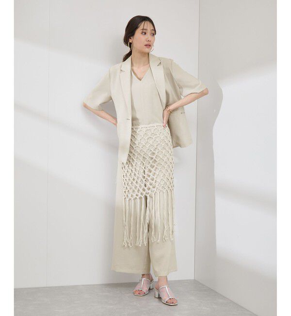 Rope&rsquo;Picnic「【接触冷感・吸水速乾・防シワ】エフォートレスリラックスハーフスリーブジャケット」|テーラードジャケット|