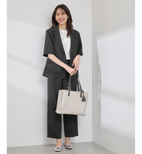 Rope&rsquo;Picnic「【接触冷感・吸水速乾・防シワ】エフォートレスリラックスハーフスリーブジャケット」|テーラードジャケット|