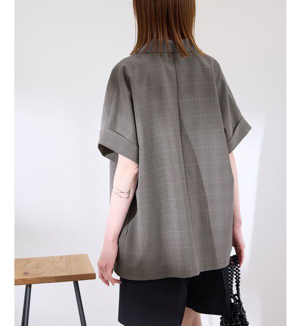 Rope&rsquo;Picnic「【接触冷感・UVカット・速乾】【リネンライク・シリーズ】シアーハーフスリーブジャケット/セットアップ」|テーラードジャケット|