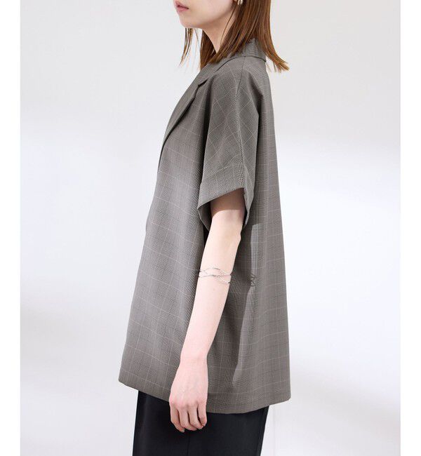 Rope&rsquo;Picnic「【接触冷感・UVカット・速乾】【リネンライク・シリーズ】シアーハーフスリーブジャケット/セットアップ」|テーラードジャケット|