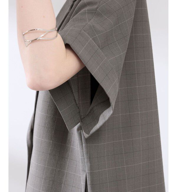 Rope&rsquo;Picnic「【接触冷感・UVカット・速乾】【リネンライク・シリーズ】シアーハーフスリーブジャケット/セットアップ」|テーラードジャケット|