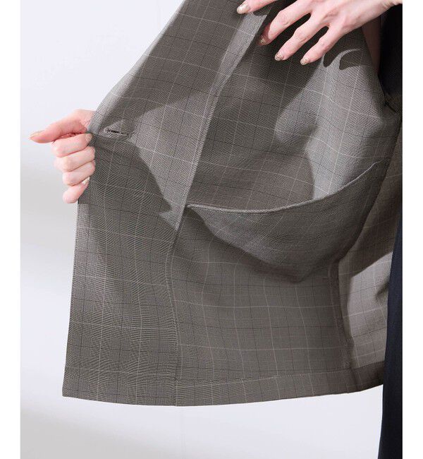 Rope&rsquo;Picnic「【接触冷感・UVカット・速乾】【リネンライク・シリーズ】シアーハーフスリーブジャケット/セットアップ」|テーラードジャケット|